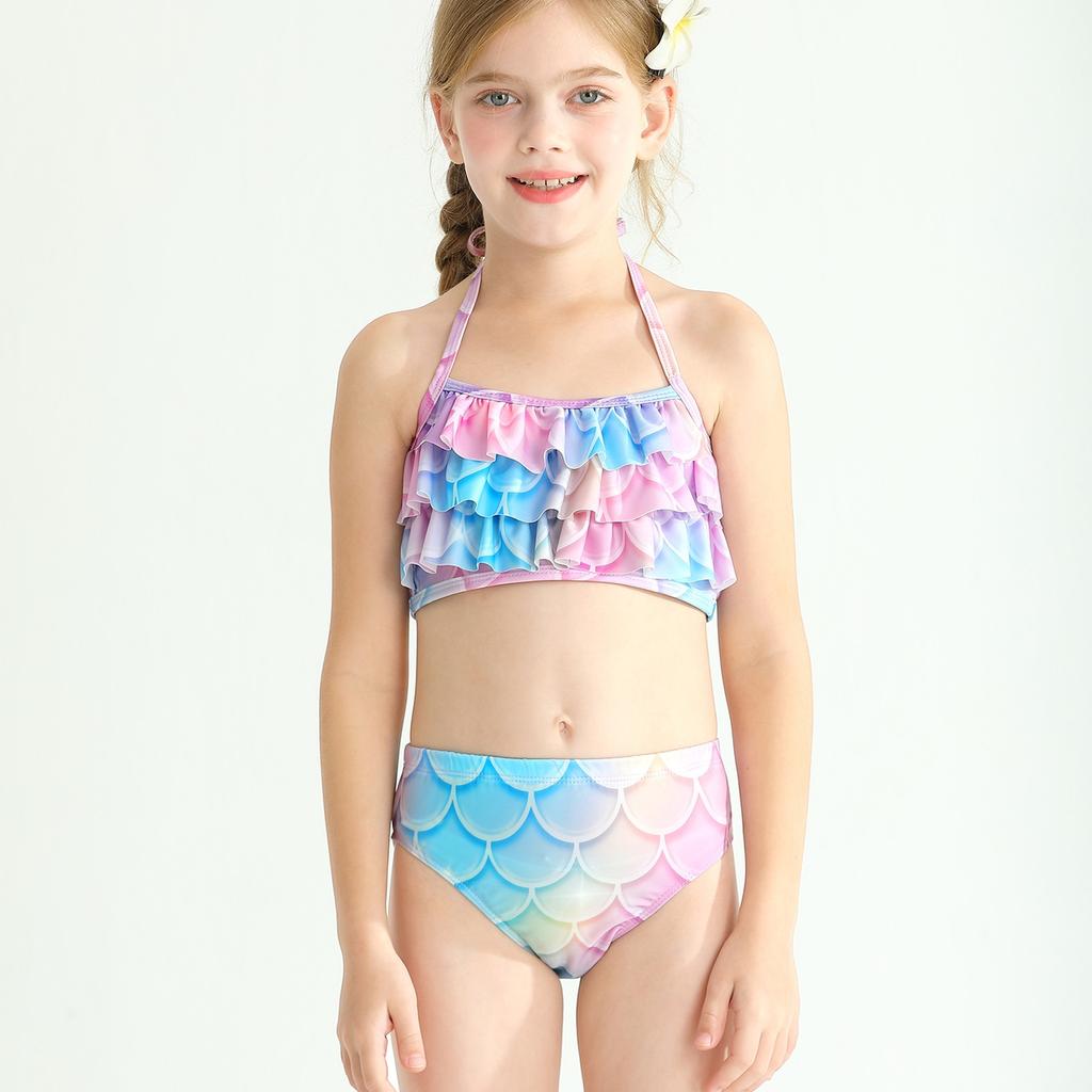 Новинка 2024 года, детский купальник для девочек, костюм русалки с хвостом русалки, детский купальник для косплея, пляжное бикини в стиле фэнтези