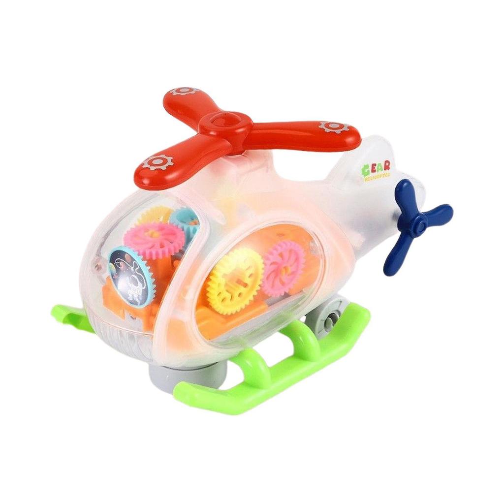 Transparent Toy Helicopter for Kids for Toddlers 1-3 Electric Toy Helicopter red