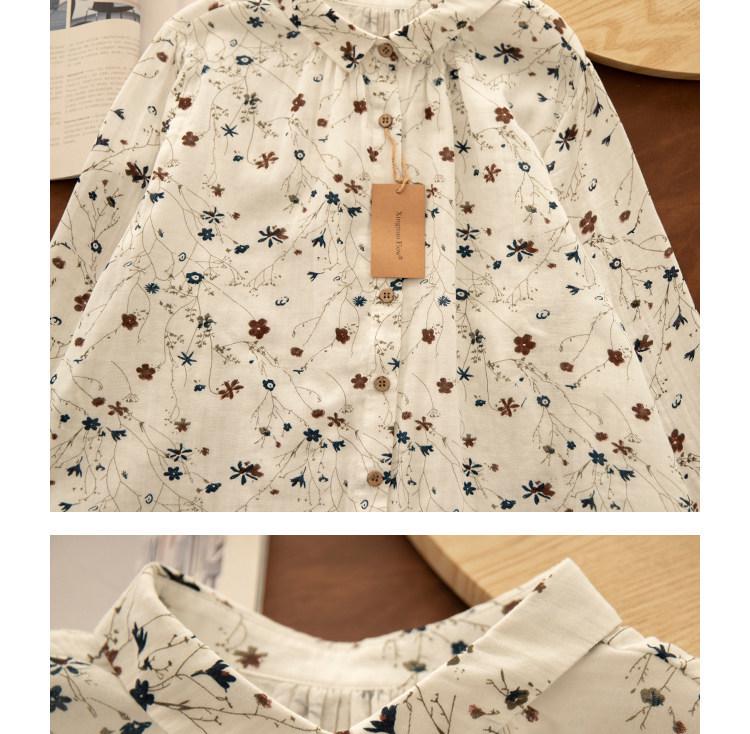 Женская художественная хлопково-льняная весенняя рубашка позднего Цин, двухслойная