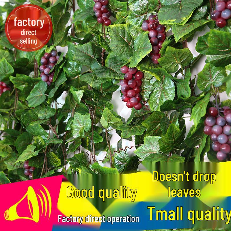 Зеленая искусственная виноградная лоза для декора стен в помещении и на балконе