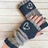 Heart-Shaped Touchscreen Gloves Color-Blocking Decorative Gloves Elegant Fingerless Gloves  Winter