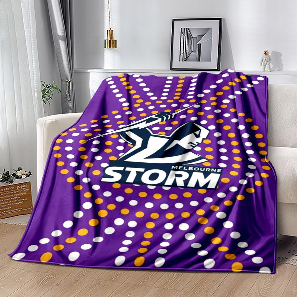 Melbourne Storm Team Logo blankets Suitable for sofas, travel, living rooms also a good gift for friends and family Suitable for all seasons.