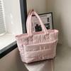 Large Capacity Down Cotton Shoulder Bag Korean Style Nylon Handbag Casual Puffy Bag Autumn Winter