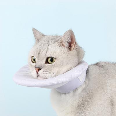Однотонный регулируемый кошачий воротник-конус, двустороннее использование, защита от укусов, дышащий, послеоперационный, для восстановления питомца, товары для домашних животных