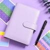 A6 Cash Budget Ledger Magnetic button PU Leather Folder Stickers Loose-leaf Notebook  Office
