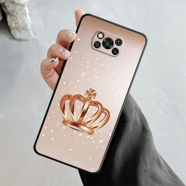Чехол для Xiaomi Poco X3 Nfc X4pro M3 C40 для Mi 12 11 10 10t 8 Note10 Lite 11ultra 11t Pro F1 розовое золото розовая королева принцесса