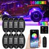4/6/8 In 1 RGB LED Rock Lights Bluetooth-Compatible APP Control Music Sync Car Chassis Light Undergolw Waterproof Neon Lights