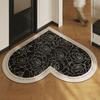 Коврик для входной двери в старинном стиле в форме сердца, впитывающий нескользящий коврик для ног, который можно протирать, коврик для двери