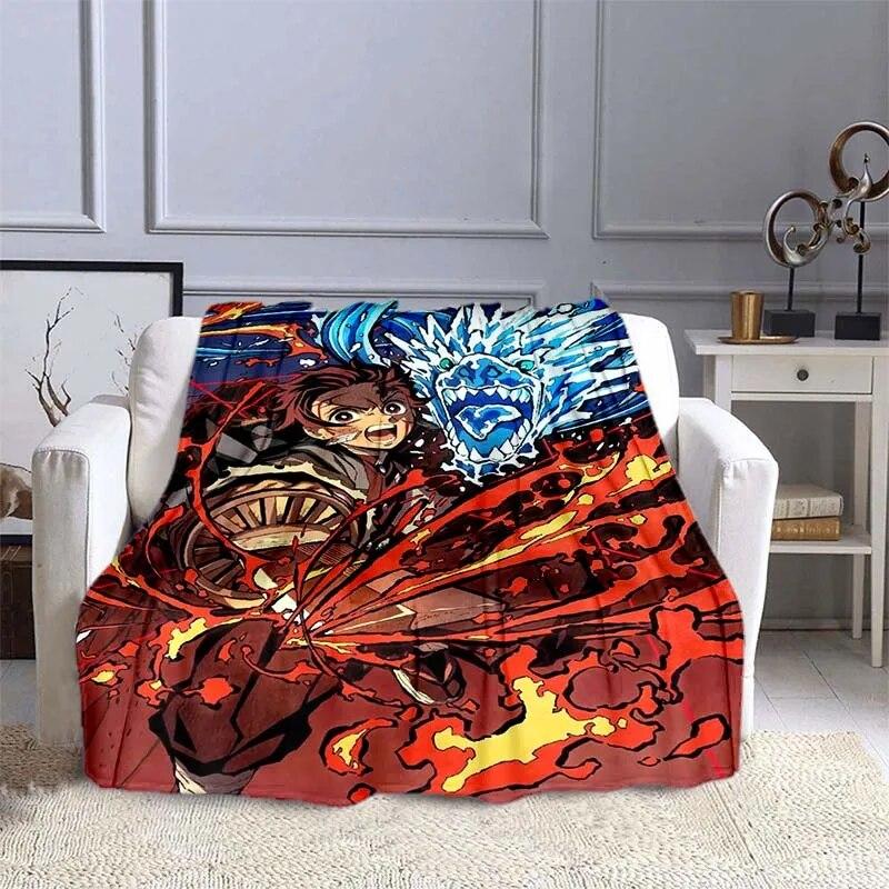 Одеяло с изображением убийцы демонов в стиле аниме, супер мягкое теплое одеяло, фланелевое одеяло, одеяло для пикника, одеяла для кроватей, одеяло для пикника