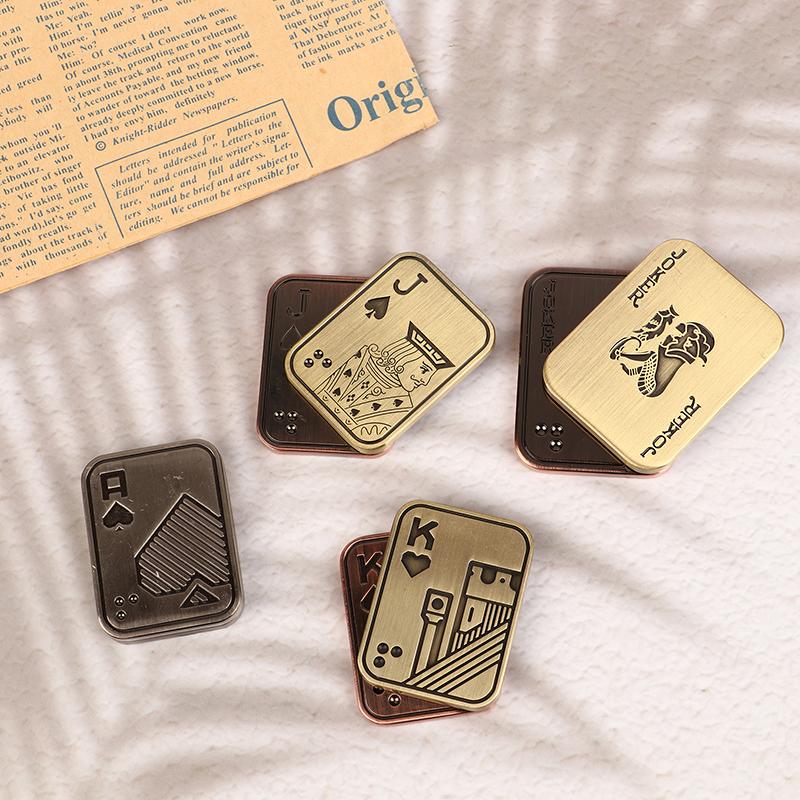 Slider Poker A K Metal Push Card Edc Spinners Antistress Papa Decompression Hand Spinner Stress Relief Toys