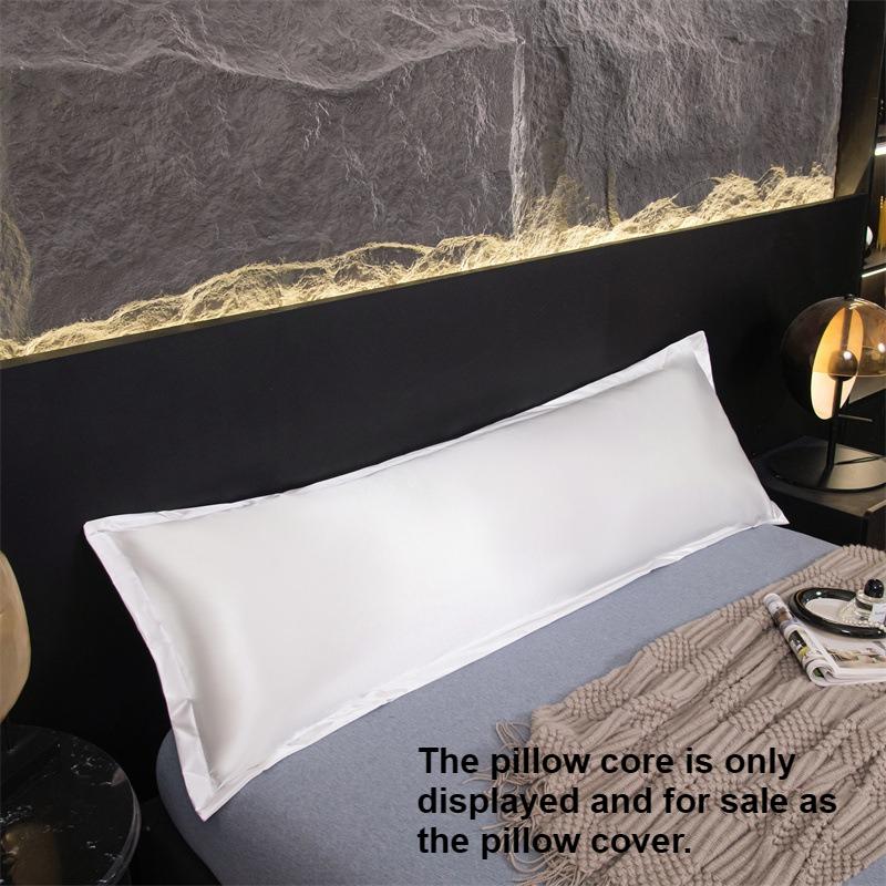 2pcs Summer Ice Silk Waterproof Long Pillowcase Couple Long Pillow Cover Inner Pillow Case The pillow core is only displayed