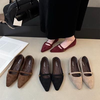 Ретро остроносые туфли-лодочки на небольшом каблуке, женские, весна-осень 2025, новая модная повседневная обувь Mary Jane на толстом каблуке