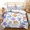 Cute Cartoon Cat Bedding Set Soft Microfiber Bed Linen With Pillowcases Queen King Single Size Animals 135X200Cm Duvet Cover Set