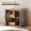 Super Large Indoor Wooden Cat Villa & Tree with Integrated Nest and Cabinet