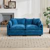 Cloud Sofa LoveSeat (Ottoman is not included), Sectional Couch, Upholstered Seat Cushion, Chenille Fabric, Blue, DE5012BL