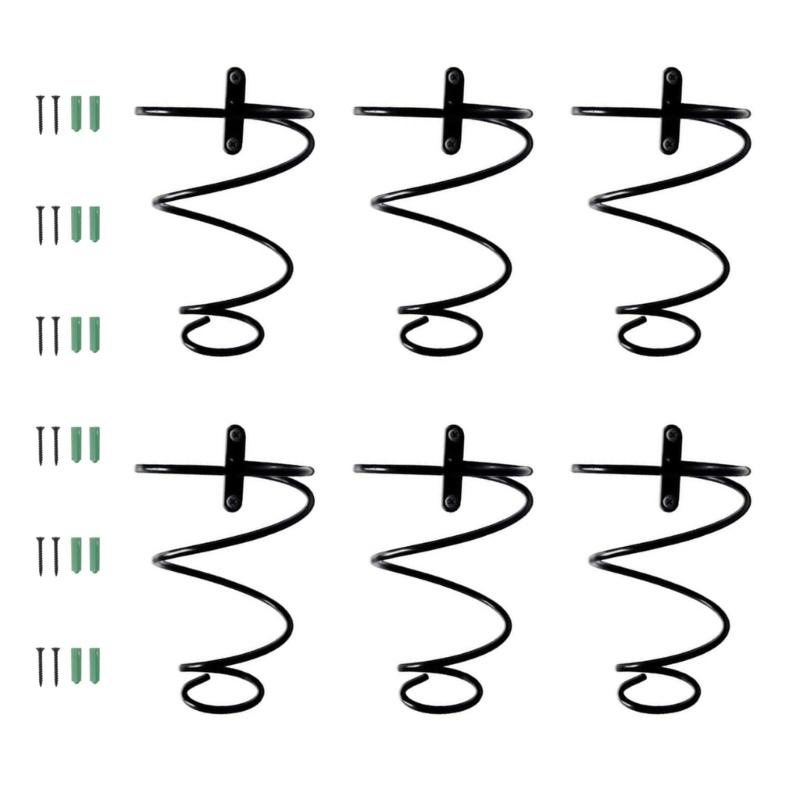 6pcs Iron Wine Bottle Rack Wall Mounted Wine Display Holder for Kitchen Bar Home Decoration Single Champagne Storage