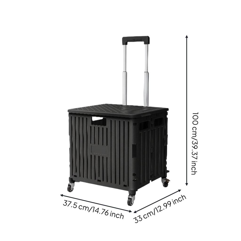 Rolling Shopping Cart with Lid Lockable for Camping