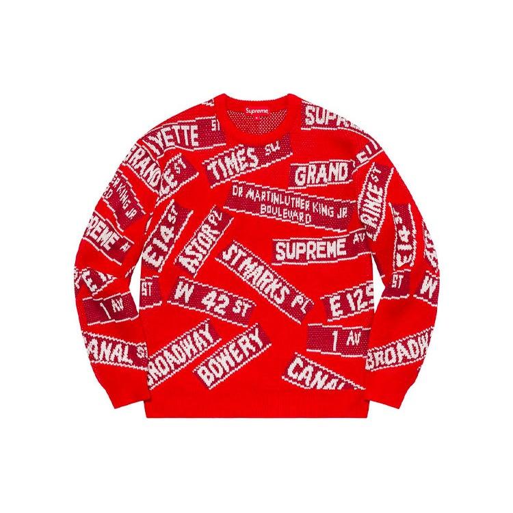 Supreme Street Signs Sweater 'Black Green' Men's SUP-SS21-427