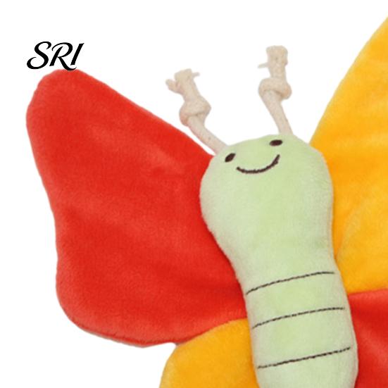 Sound Producing Dog Toy Pet Butterfly Shape with Sound-Producing Dual Plush Bite-Resistant Massages Gums Cleans Tartar Cute