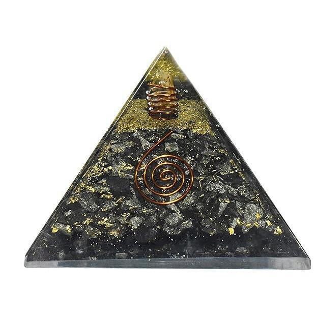 @ Orgonite Pyramid Golden Natural Healing Crystal Chakra Balancing Zr284-60%Off