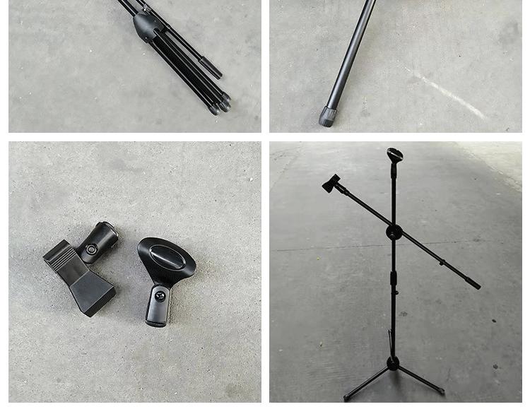 Adjustable Floor-standing Tripod Mic Stand with Dual Microphone Holders - High Quality