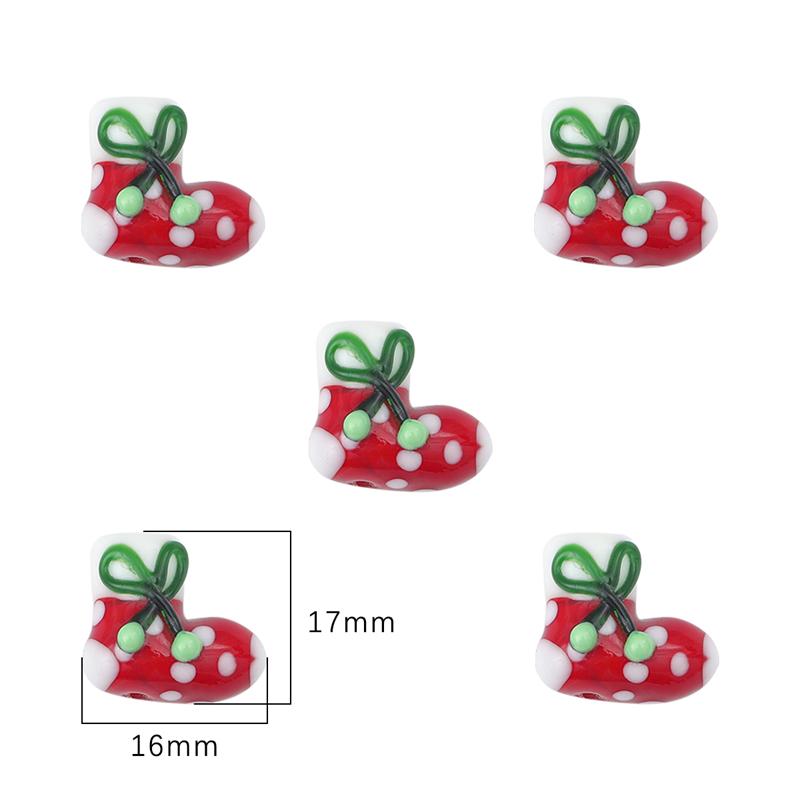 1шт ручная роспись глазурованные забавные мультяшные рождественские бусины-шармы для самостоятельного изготовления ювелирных изделий