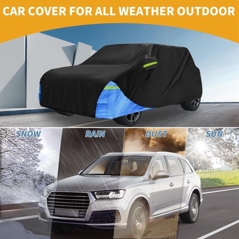 Motoforti Waterproof Car Cover Car Outdoor Full Car Cover for Mini Cooper 2DR 2002- 210DBlack Blue with Door Zipper