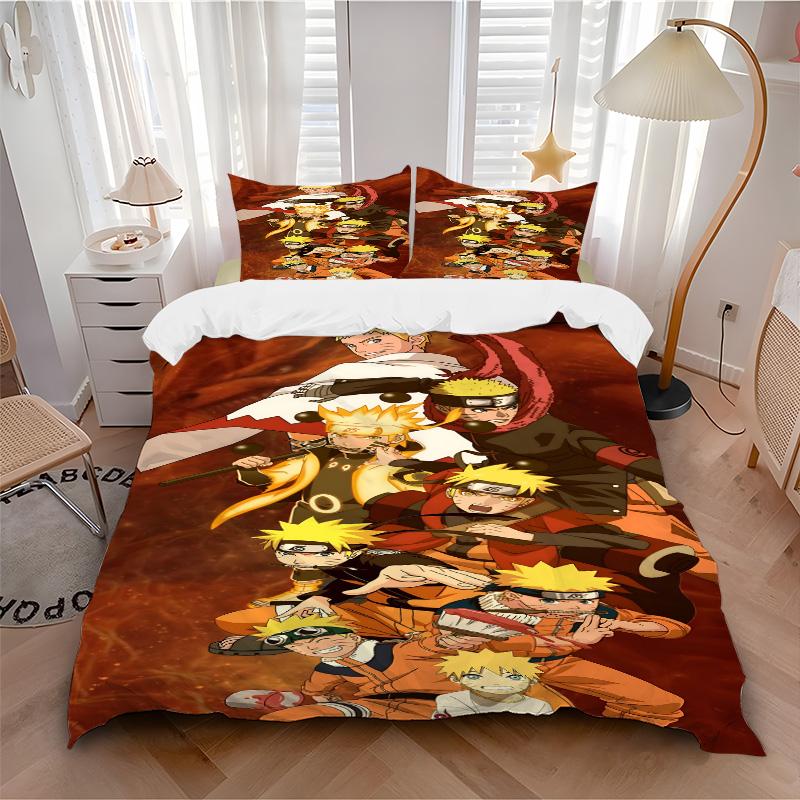 Naruto Evolution Print 3Pcs Bedding Setduvet Cover With 2 Bedropillowcase Home Birthday Gift