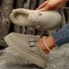 Fashion Snow Boots Winter Wear Outside Thick Sole Cotton Shoes  Plush Thicken Keep Warm Slippers Platform Casual Shoes Outdoor Slippers