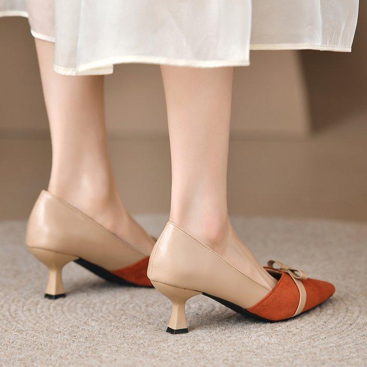 Женские туфли-лодочки весна-осень, женские туфли из кожи на высоком каблуке, туфли для выпускного вечера, модные разноцветные туфли 2024 года, удобные туфли с острым носком