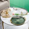 Multipurpose Round Storage Tray Gold Fruit Tray New Tea Cup Storage Plate  Living Room