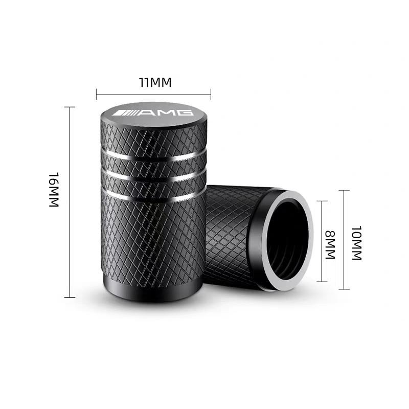CRU1 Aluminum Alloy Car Wheel Tire Valve Caps Tyre Rim Stem Covers Airdust for Mercedes Benz AMG W203 W204 Interior Mouldings LWK-X3