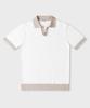PANICALE Contrast Cotton Linen Blend Polo Shirt [2 Colors]