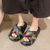 Модные тапочки Повседневная женская обувь на платформе Сланцы Женские Пляжные шлепанцы Роскошный Сабо Массажные Балетки Летняя Обувь с Граффити Модная Обувь Wo