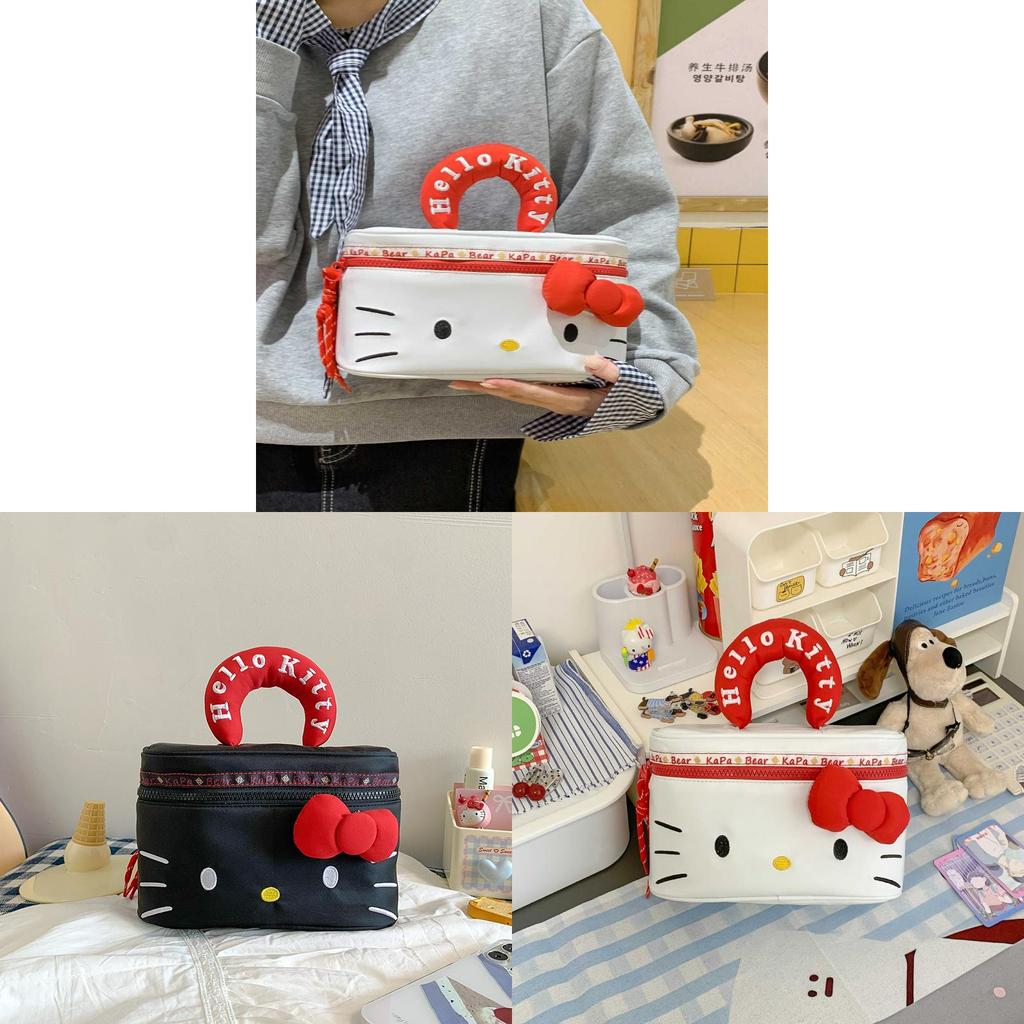 Мультяшная косметичка из ПУ Hello Kitty большого объема для ежедневного использования