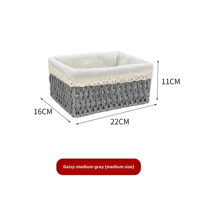 Корзина для хранения закусок, игрушек и всякой всячины, сплетенная из ротанговой бумаги