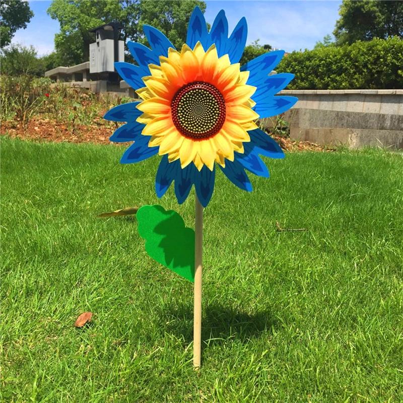 Colorful Sunflower Windmill Wind Turbine Garden Yard Decor For Lawn Garden Party Decoration Outdoor Camping Picnic