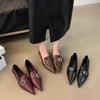 Pointed Toe Women Sexy Loafers Shoes Trend Low Heels Elegant Fashion Leather Shoes New Designer Party Mature Mujer Zapatos
