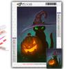 Full 5D Diy Diamond Painting Halloween Pumpkin And Black Cat 5D Diamond Painting