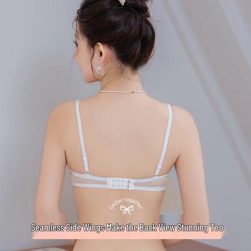 Elegant Lace Wireless Push-Up Bra: Anti-Sag, Enhances Shape