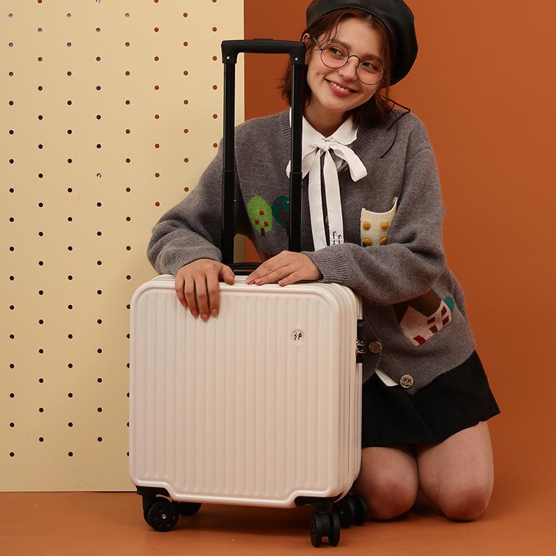 18-inch Lightweight Carry-on Trolley Suitcase with Zipper Lock for Men, Women, and Students