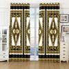 2 шт., дешевые принты, черное золото, классический бренд, роскошный узор, затенение, тонкая занавеска для гостиной, спальни, декор, крючок