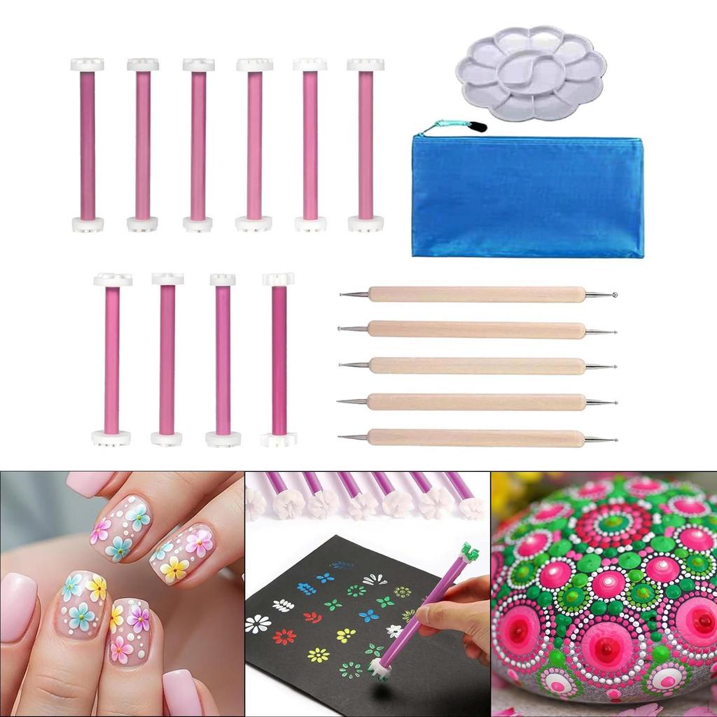 Инструменты для рисования точек лепестками цветов, Dotting, DIY Маникюр, Инструмент для мандала-арта, Стекло