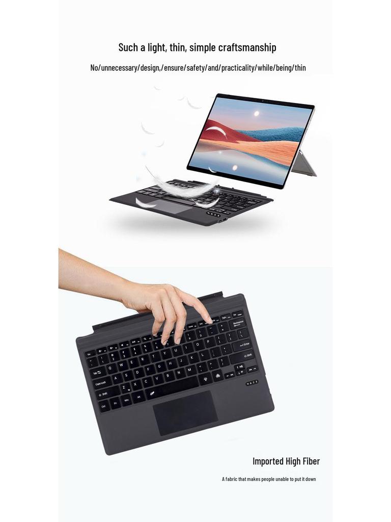 Магнитная съемная тонкая Bluetooth-клавиатура с тачпадом для Microsoft Surface Pro 3-7