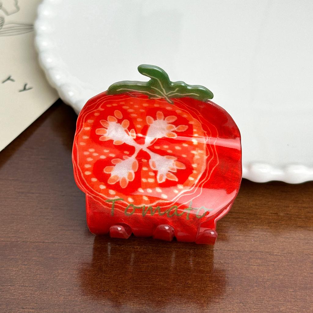 1pc Cute Fruit Series, Grab Clip, Niche Fun Hair Clip, Half Tied Hair, Ponytail Clip, Children's Hair Accessory