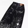 Unisex American Graffiti Print Wide-Leg Jeans - Niche Fashion