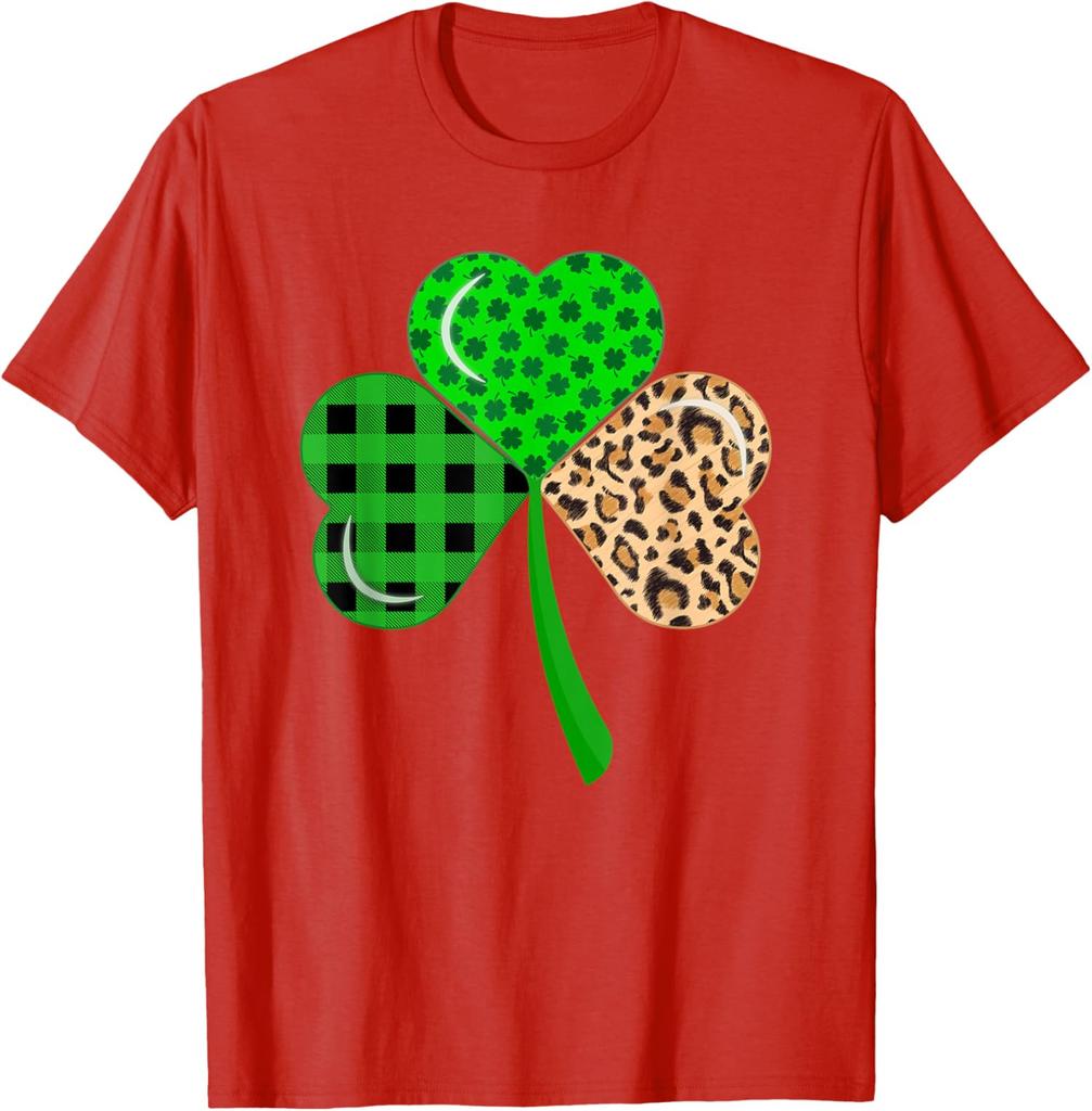 Saint Patricks Day Shamrock Lucky Leopard Irish Color Unisex T-Shirt