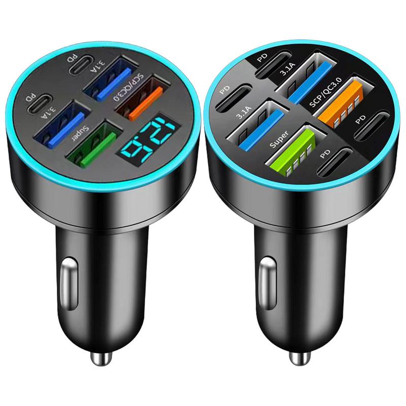 Мощный USB-адаптер Высокоскоростная зарядка Автомобильное зарядное устройство 66 Вт USB-зарядка для телефона С несколькими портами Запасные части для интерьера автомобиля