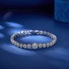 White Round Flower Zircon Rhodium Fashion Jewelry Flora Bracelets