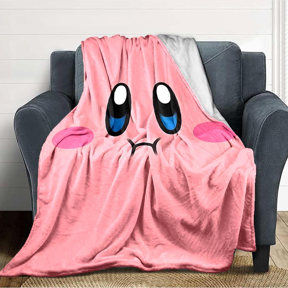 1pc Kirby1 Blanket, Gift, for Men and Women, Soft Blanket, Good for Sofa Bed Couch Travel, Lightweight Flannel Blanket